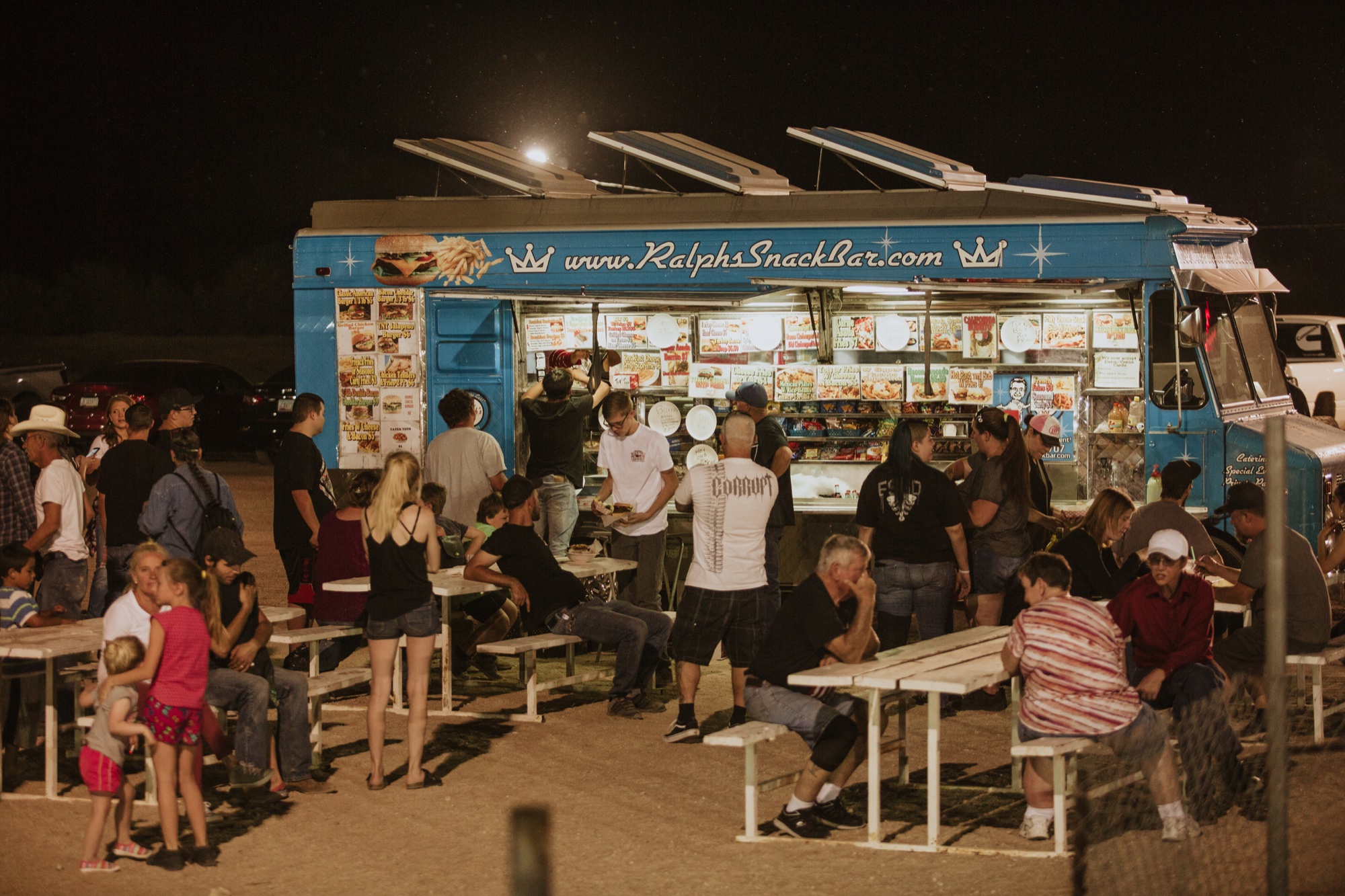Crowd gathered at the Buckeye Drags food truck pavilion